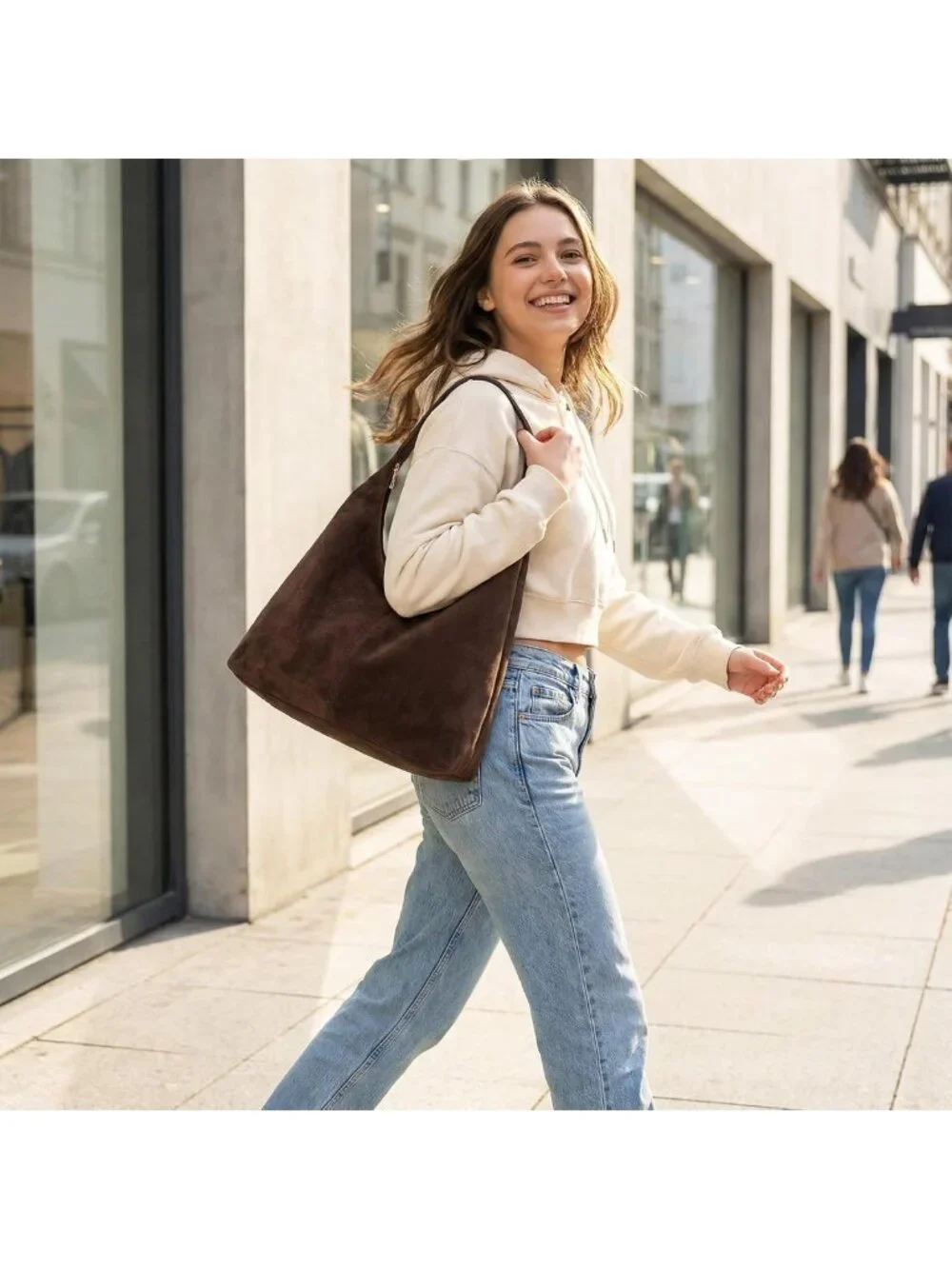 Chic Slouchy Suede Hobo Bag for Women | Casual Shoulder Tote Purse for Work